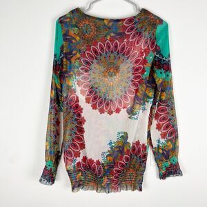 Desigual Sheer Top Long Sleeve Blouse‎ Small​